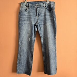 Old Navy Light Blue Distressed Cropped Flare Jeans - Size 14